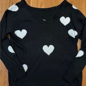Black Heart Pattern Sweater